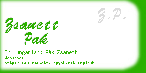 zsanett pak business card
